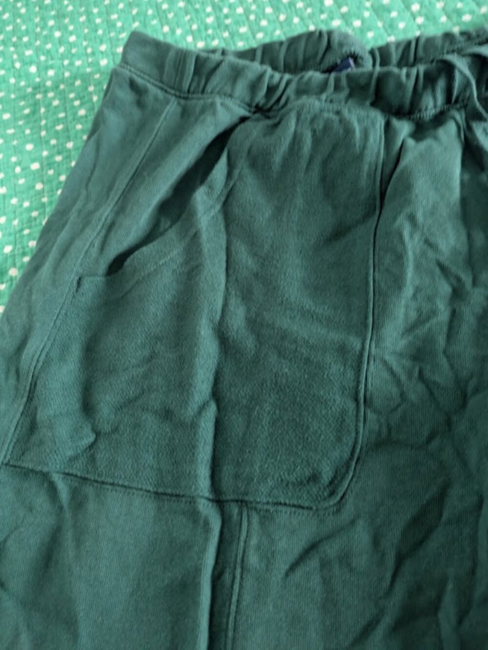 OLD NAVY Women Sz L Petite Sweatpants Green Pine SoComfy Barrel Seamed Terry - Picture 4 of 4